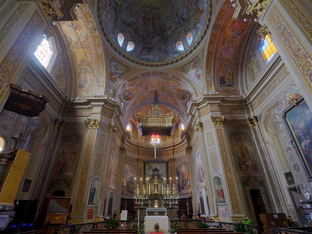 Carpignano Sesia (Novara, Italy) - Rear part of the interior of the Church of Santa Maria Assunta